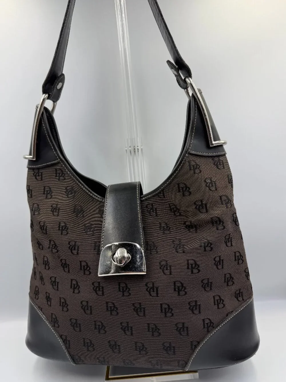 Vintage Dooney & Bourke Signature Black Hobo Bag